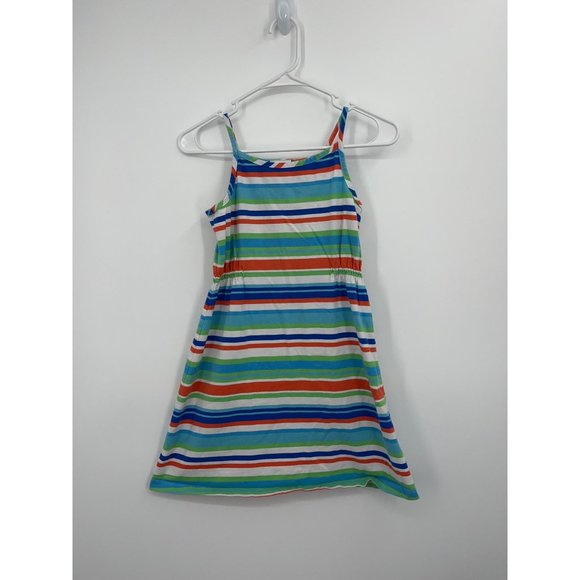 Hanna Andersson Size 140 US 10 Spaghetti Strap‎ Strip Dress - Picture 1 of 5